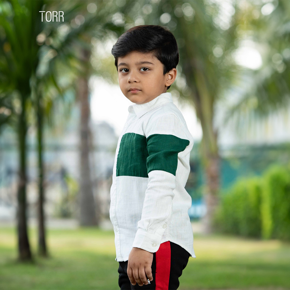 Picture of TORR White/Green Boys Shirt