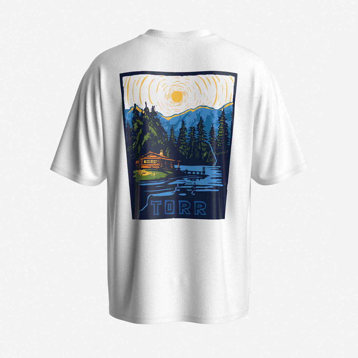 Picture of TORR White Drop Shoulder T-shirt