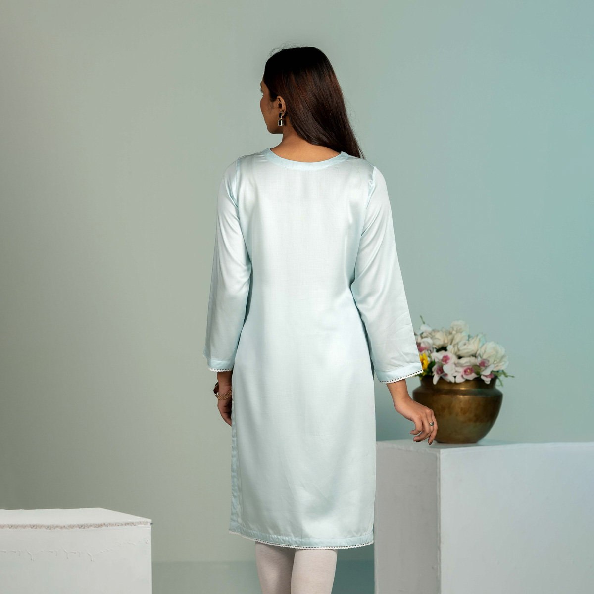 Picture of TORR Sky Blue Ethnic Wear (01 Piece Kurti)