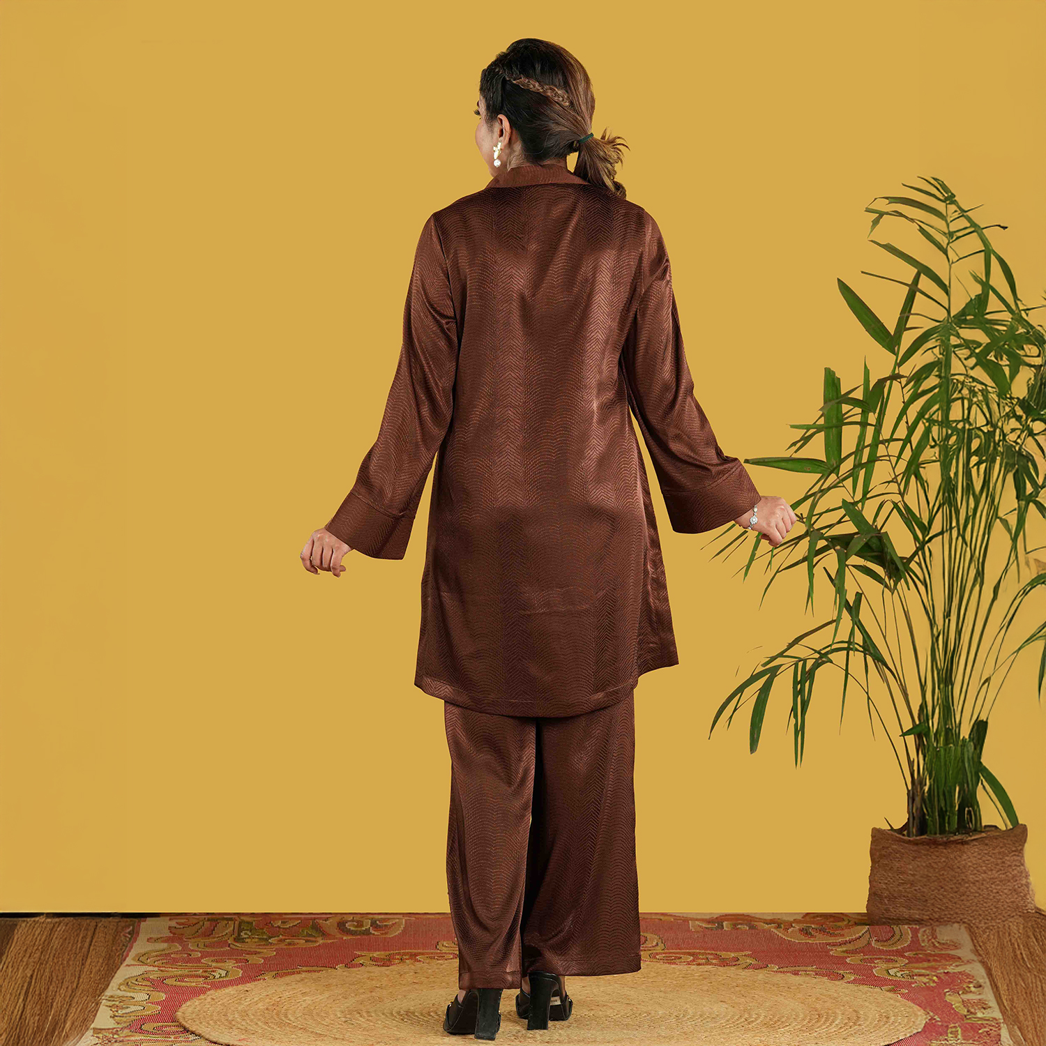 Picture of TORR Dark Coffee Women's Co-Ord Set