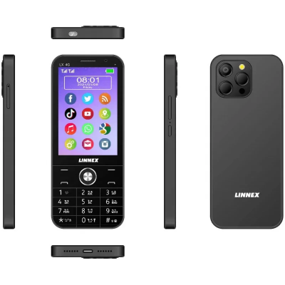 Picture of Linnex LX 4G Plus Dual SIM Feature Phone with 3GB RAM 32GB ROM, Video call, 5MP Rear Camera, WhatsApp, Youtube, Instagram, 3300 mAh Big Battery, Giant Torch, Multicolor (Best Price)