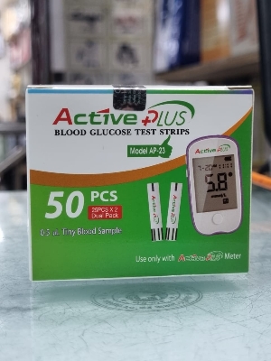 Picture of Active+ PLUS Blood Glucose Test Strips –50 pes Model AP-23