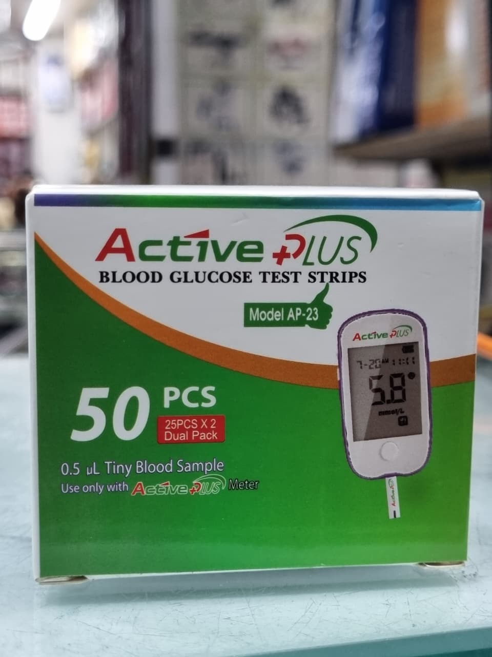 Picture of Active+ PLUS Blood Glucose Test Strips –50 pes Model AP-23