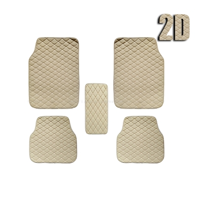 Picture of Indulge Durablity - Exceotional Quality - PVC Leather 2D Car Mat - Being and Beige Embroidery - Sustainable Option - Exclusive Experience