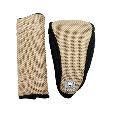 Picture of Cool Fabric Gear Knob Cover Combo - Beige and Black