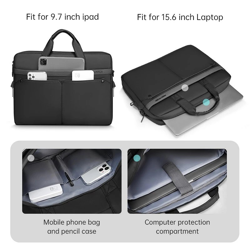 Picture of Mark Ryden MR8001 High-end Office Laptop Bag 15.6inch Travel Waterproof Laptop HandBag