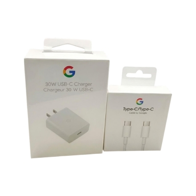 Picture of Premium Quality Google 30W USB-C Charger and Cable - Fast Charging Pixel Phone Charger - Compatible with Google Products and Other USB-C devices.