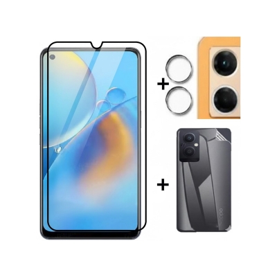 Picture of 3 in 1 Combo for Oppo f21 Pro 4g Screen Protector, Camera Protector and Ultra Thin Back Poly