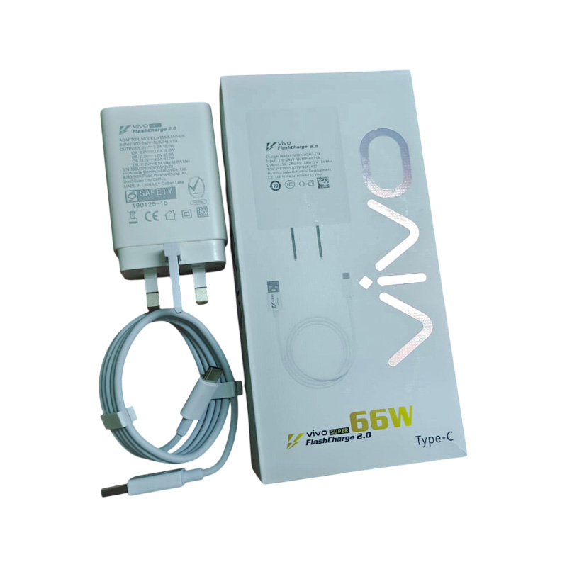 Picture of Vivo 66W FlashCharge 2.0 Charger for Vivo X Series & Latest/5G Phones.For Vivo V23 , V23e , V23e 5G , V23 5G , V23 Pro , V25 , V25 , Y35 ,Y55 , Y76 5G , Y75 ,  Y78 , Y78+ , iQOO Z7 , iQOO Z7s , iQOO Pad , X70 Pro