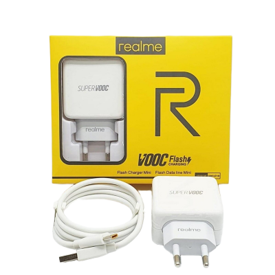 Picture of Realme Super Flash VOOC Charger with Micro USB Data Cable Adaprter