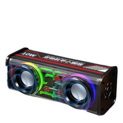 Picture of V8 Transparent Mecha Wireless Bluetooth Speaker Sound Light Rhythm Subwoofer TWS Stereo Cyberpunk Music Center Hands-free Call