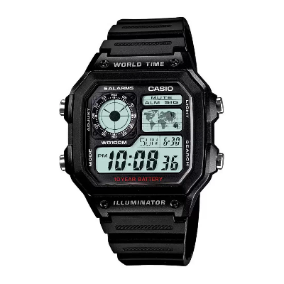 Picture of Casio World Time Illuminator Resin Belt Watch AE-1200WH-1AVDF