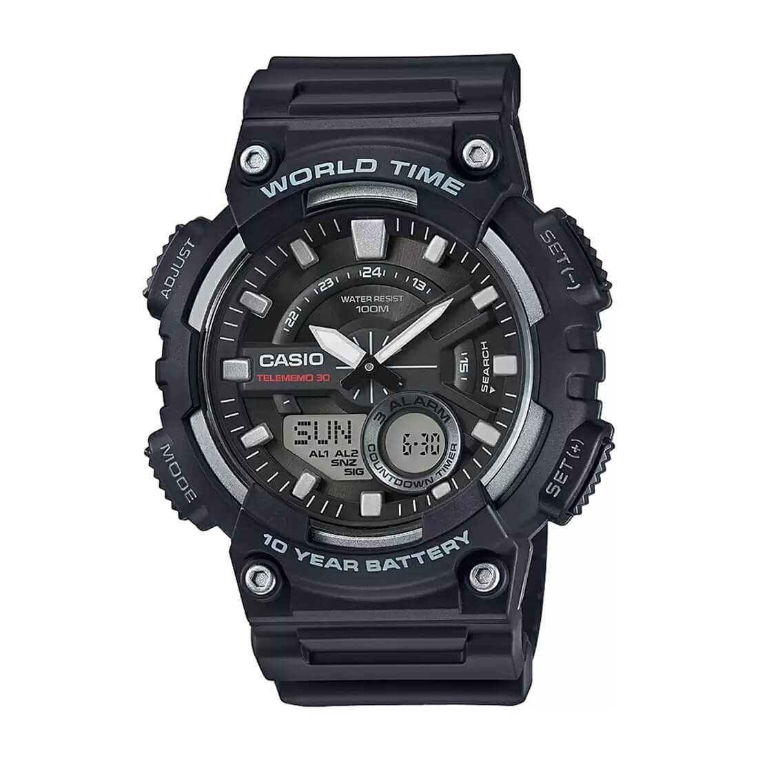Picture of Casio AEQ-110W-1AVDF Dual Time Multifunction Fiber Belt Watch