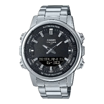 Picture of Casio AMW-880D-1AVDF Illuminator Dual Time Stainless Steel Chain Watch