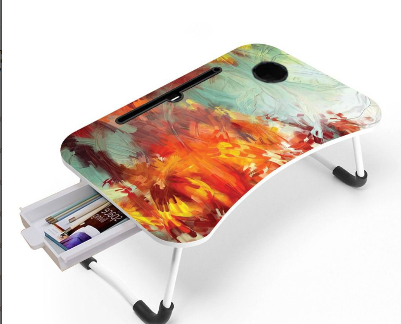 Picture of waerproof table Portable Foldable Home Laptop/Notebook Stand Desk/Table for Study Computer Laptop Desk Small Foldable Multi-Function Bed Desk Simple Dormitory Lazy Table Bed with Laptop Table