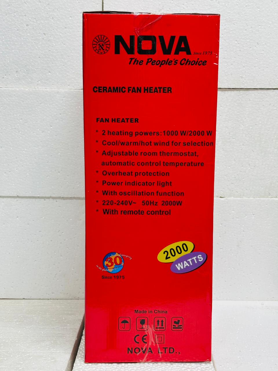 Picture of NOVA Ceramic Remote Control Fan Heater 2000W 