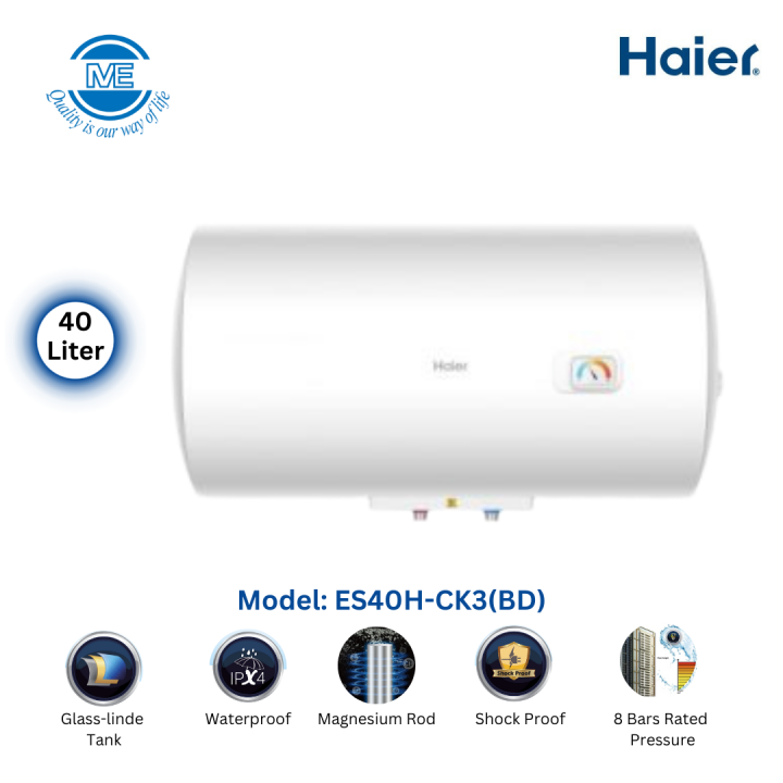 Picture of Haier 40 Litre Horizontal Water Heater/Geyser ES40H-CK3(BD)