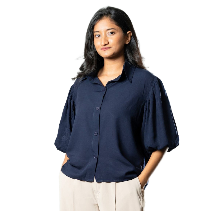 Picture of Mad Koffee Airy Drapes Shirt Top for Women – Deep Sea
