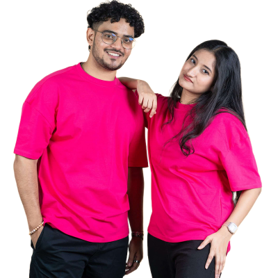 Picture of Mad Koffee Oversized Drop Shoulder T-Shirt – Onek Hot Pink