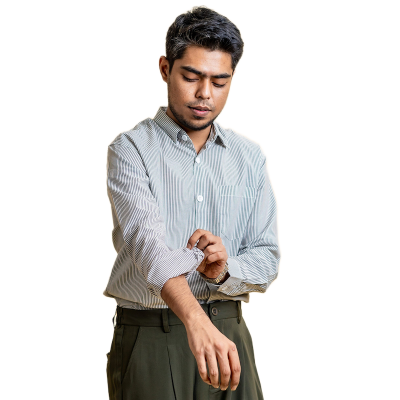 Picture of Mad Koffee Men’s AirLight Button-down Shirts – Grey Striped