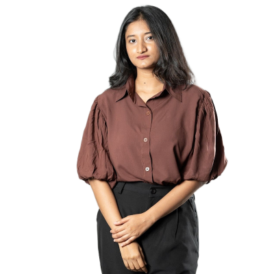 Picture of Mad Koffee Airy Drapes Shirt Top for Women – Rust