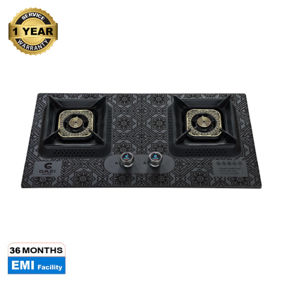 Picture of Gazi Smiss Gas Stove Aluminum Double Burner, Smike-free Blue Flame with Super Energy Saving Technology GH-8204M (Best Price)