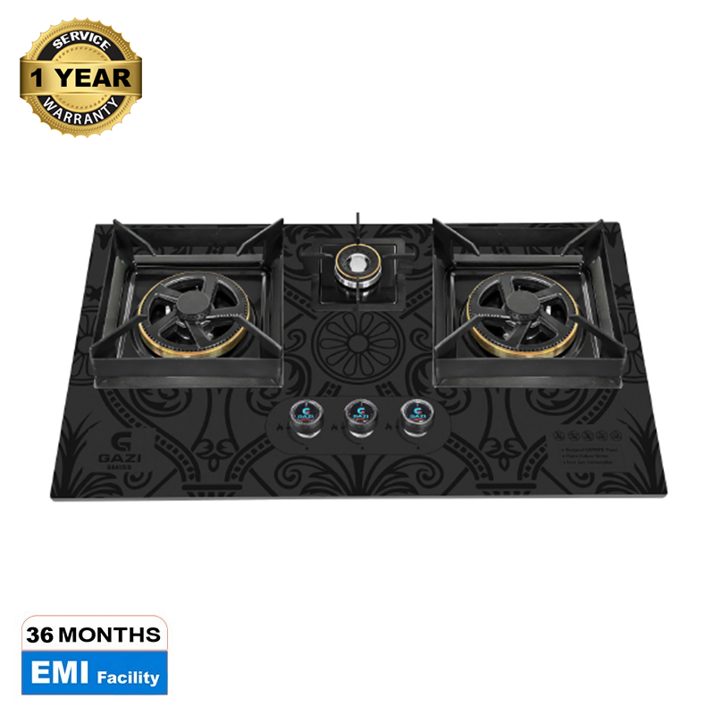 Picture of Gazi Smiss Gas Stove Aluminum Double Burner, Smike-free Blue Flame with Super Energy Saving Technology GH-8302M (Best Price)
