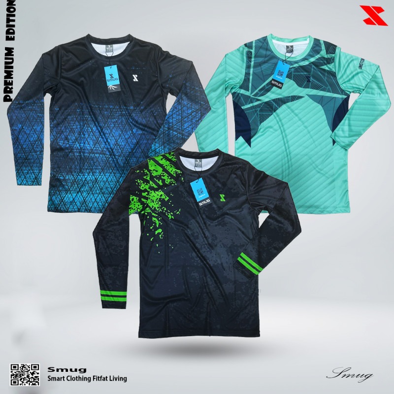 Picture of SMUG Premium Full Sleeve Sports T-shirt Combo Pack -3 Pcs -Black, Sky blue and Pest color