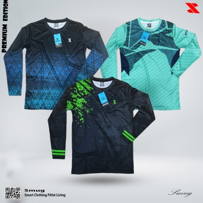 Picture of SMUG Premium Full Sleeve Sports T-shirt Combo Pack -3 Pcs -Black, Sky blue and Pest color