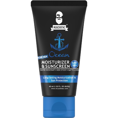 Picture of Muuchstac Mens Ocean Moisturizer & Sunscreen Matte Look Spf 18+ Cream With Turmeric & Aloe Vera Beads, Non-Sticky & Water Resistant 45 Ml - All