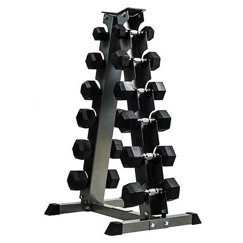 Picture of Multi- Function Dumbbell Rack for Safe & Easy Gym Dumbbell Storage 12 Pcs - 6 Pairs - 200kg - Black