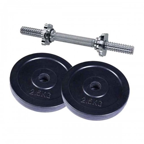 Picture of Combo Pack of Two Pieces Dumbbell Set With Stick - 5Kg - Black and Silver