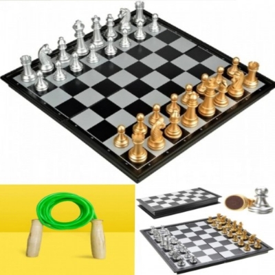 Picture of Sports Combo (2pc Football,1pc Volleyball,1pc Volleyball Net,2pc Jump Ropes,2pc Chess Board,1pc Pumper)