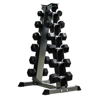 Picture of Multi- Function Dumbbell Rack for Safe & Easy Gym Dumbbell Storage 12 Pcs - 6 Pairs - 200kg - Black