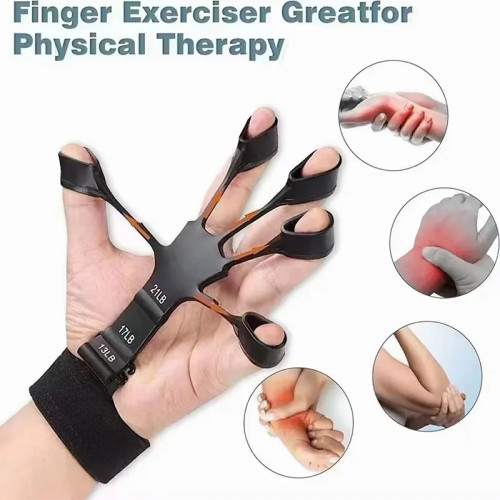Picture of Adjustable hand Finger Gripper Exerciser Hand Strengthener Hand Trainer Rehabilitation Training Equipment Black - NF Surgical