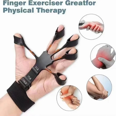 Picture of Adjustable hand Finger Gripper Exerciser Hand Strengthener Hand Trainer Rehabilitation Training Equipment Black - NF Surgical