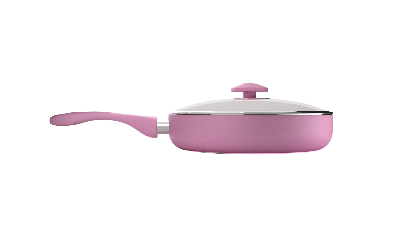 Picture of TPR NS Ceramic Coated Fry Pan W. Lid IB 22 CM-Pink