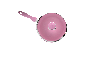 Picture of TPR NS Ceramic Coated Fry Pan W. Lid IB 24 CM-Pink