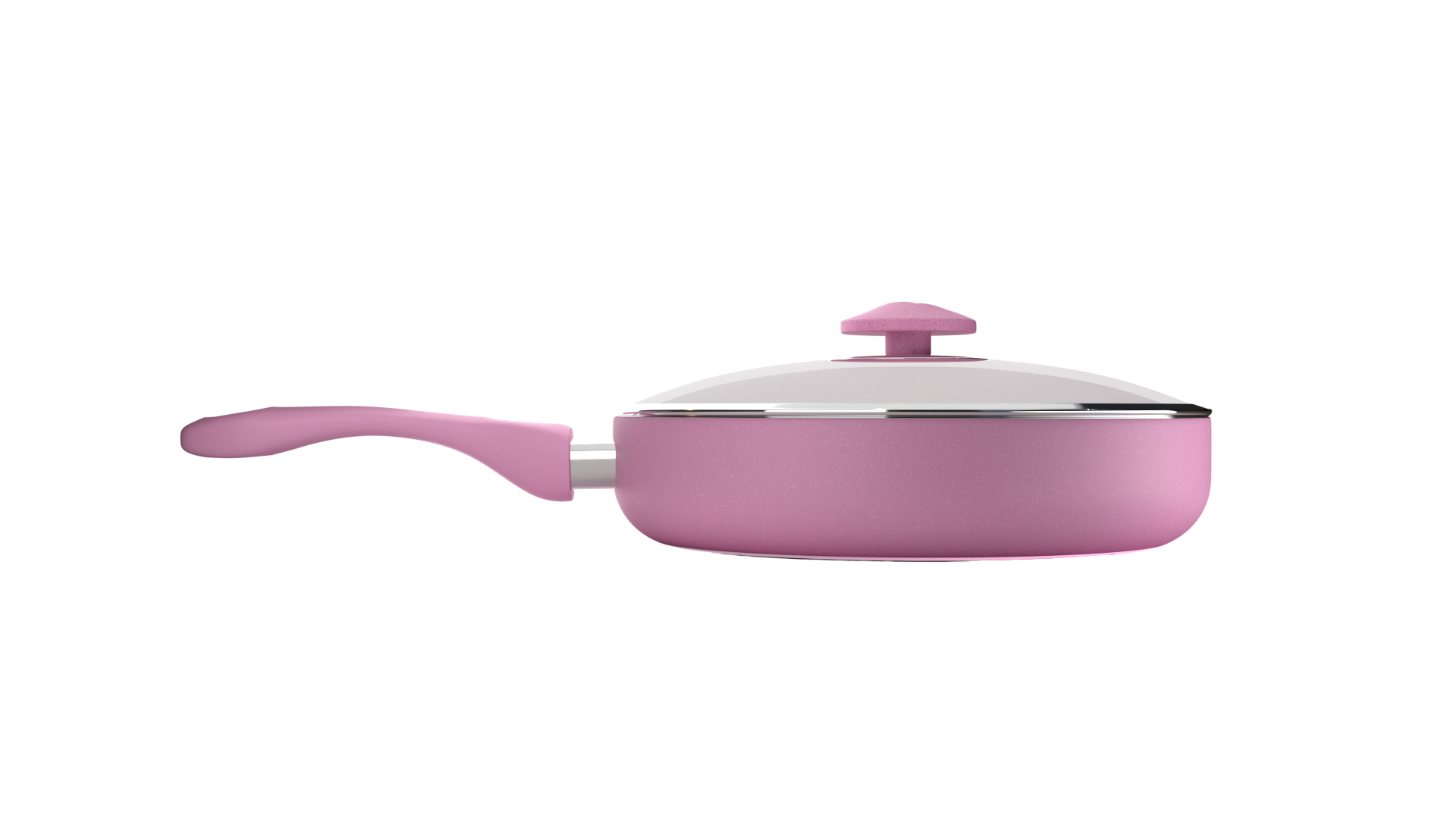 Picture of TPR NS Ceramic Coated Fry Pan W. Lid IB 26 CM-Pink