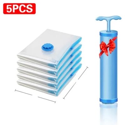 Picture of 5 Pack Vacuum Storage Bags - Space Saver Solution for Home Organization Size 40x60cm  5pcs Combo Set
