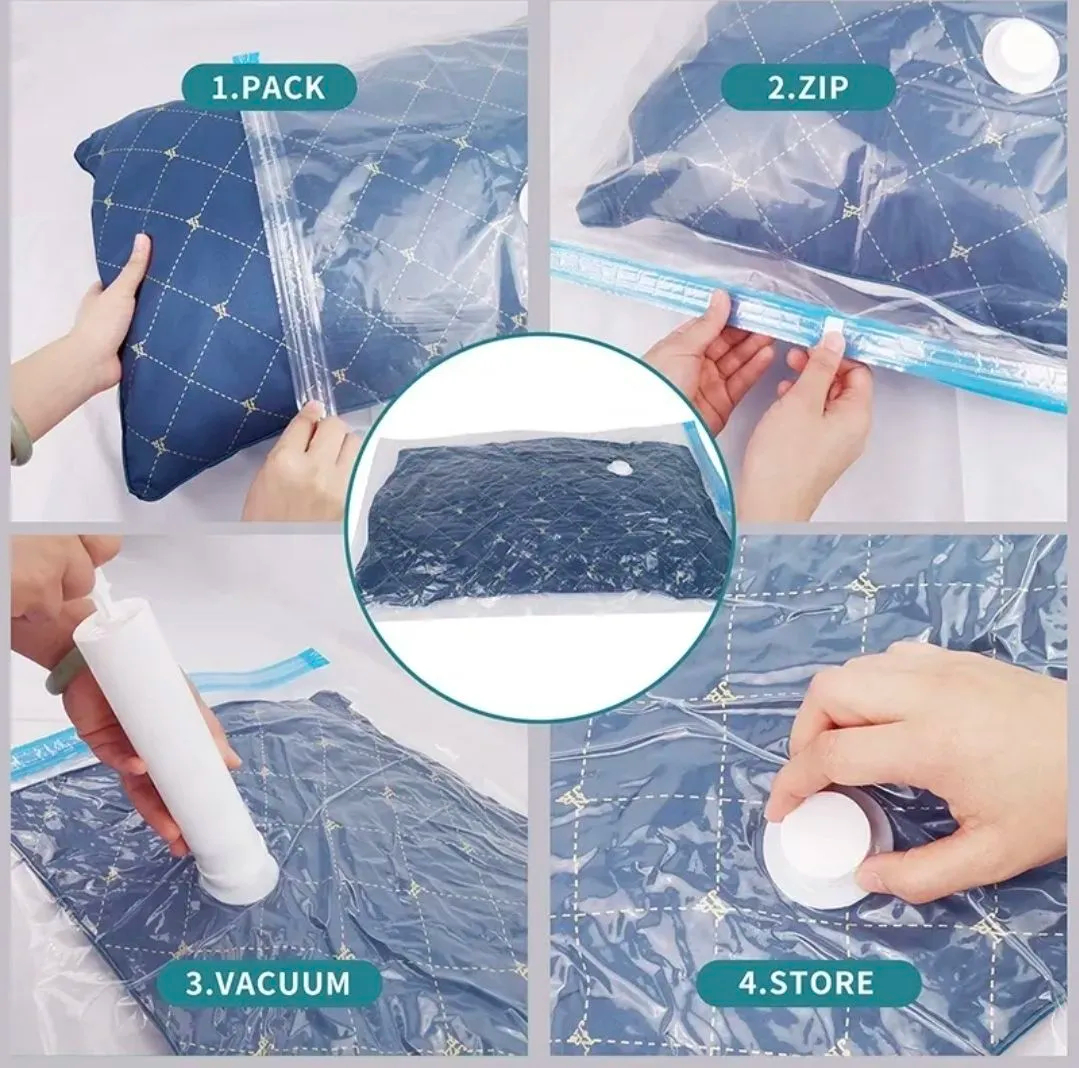 Picture of 5 Pack Vacuum Storage Bags - Space Saver Solution for Home Organization Size 40x60cm  5pcs Combo Set