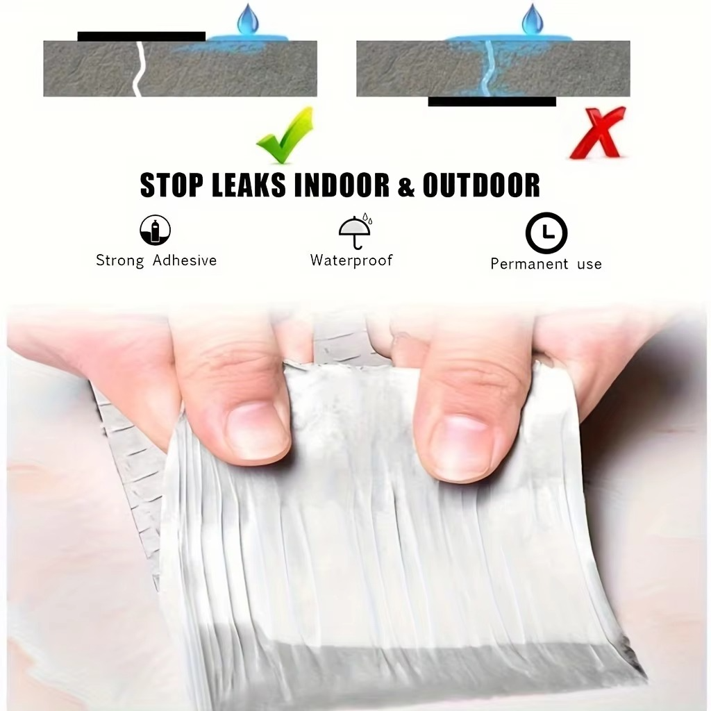 Picture of 3 Meter Super Strong Waterproof Tape paste, Aluminum Foil Butyl Rubber Stop Leaks Seal Repair Tape Self Adhesive for Roof Hose Repair Flex Tape 3 Meter