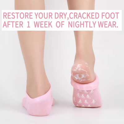 Picture of Foot Spa Gel Sock Silicone Socks for Women Moisturizing Callus Remover Dry Feet Spa Gel Socks