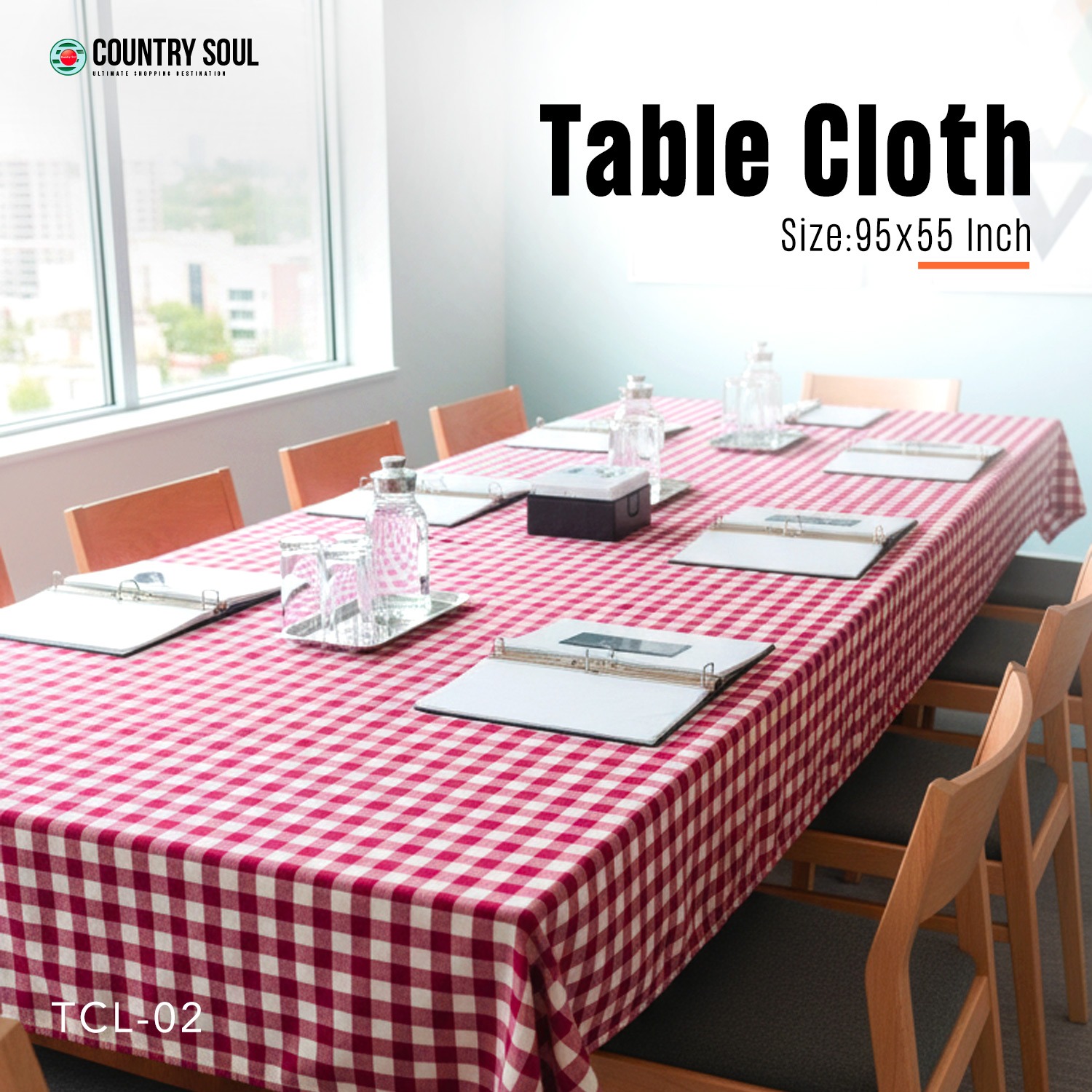 Picture of Country Soul Checkered Table Cloth – 95x55 Inch -1 PCS