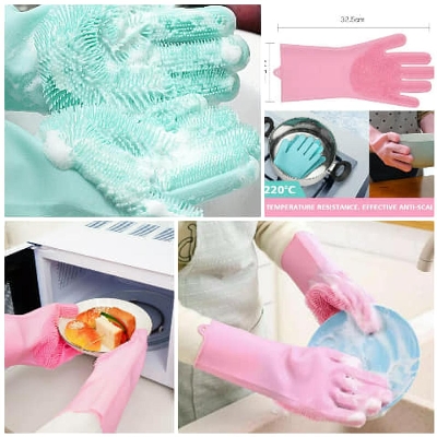 Picture of High Quality Silicone Dish Washing Kitchen Hand Gloves