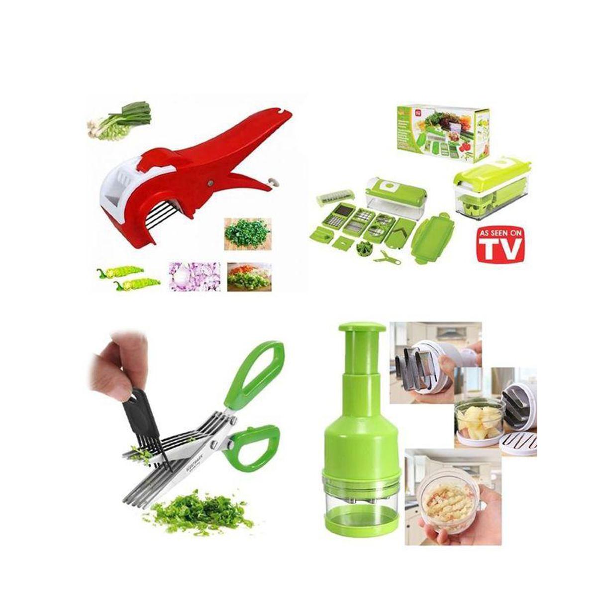 Picture of 4 In 1 Vegetable Cutter and Chopper - Green and Red