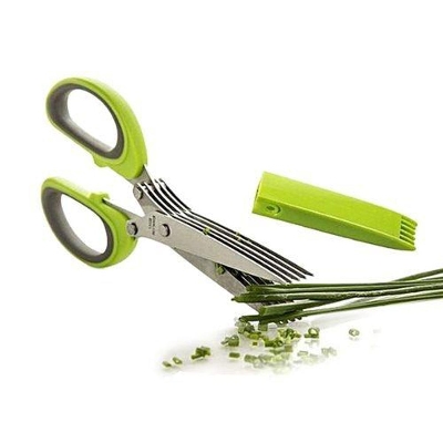 Picture of Stainless Steel 5 Blade Kitchen Scissors - Green