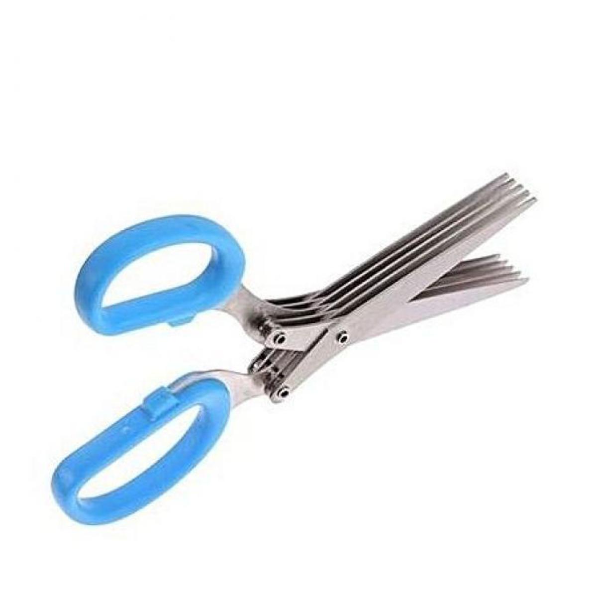 Picture of Multi-function Stainless Steel Kitchen Scissors - Blue and Silver