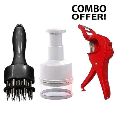 Picture of Meat Tenderizer + Vegetable Chopper + Vegetable Cutter Super Pack