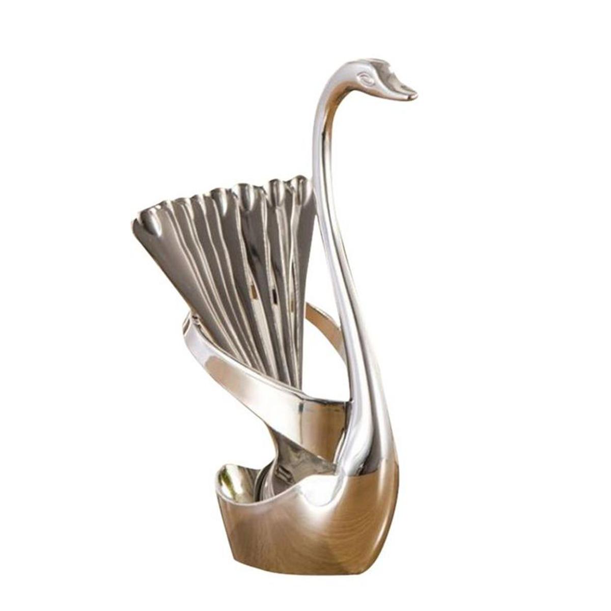 Picture of Spoon Set With Swan Stand - Golden